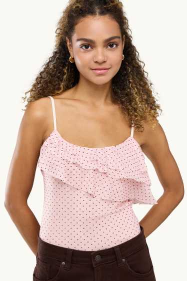Donna - Body - in rete - a pois - chiarorosa