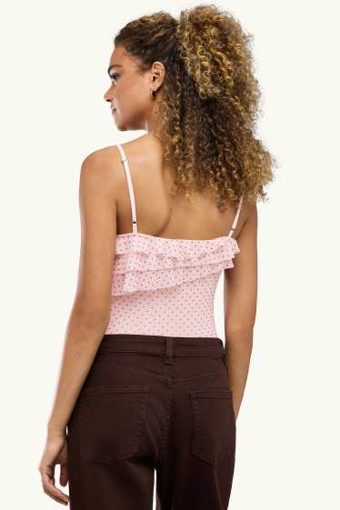 Donna - Body - in rete - a pois - chiarorosa