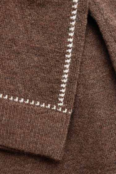 Damen - Strickkleid - Straight Fit - braun
