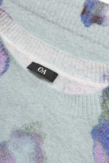 Damen - Pullover - geblümt - mintgrün