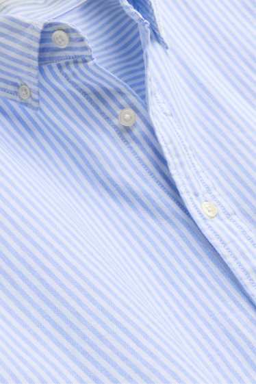 Herren - Hemd - Regular Fit - Button-down - gestreift - hellblau