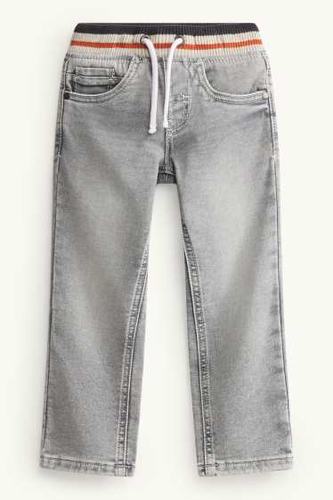 Children Boys - Straight jeans - thermal jeans - LYCRA® - denim-light gray