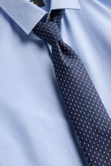 Hommes - Ensemble - chemise de bureau et cravate - 2 pièces - bleu clair