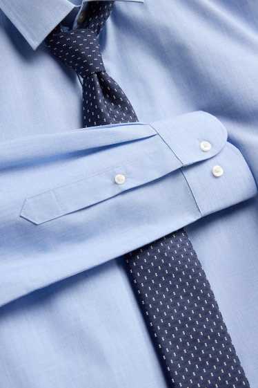 Hommes - Ensemble - chemise de bureau et cravate - 2 pièces - bleu clair