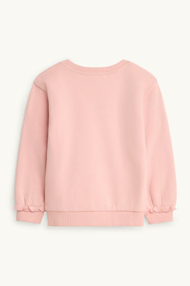 Kinderen: meisjes - Prinses - sweatshirt - glanseffect - lichtroze