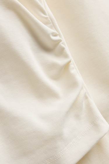 Femmes - Haut à manches longues - slim fit - blanc crème