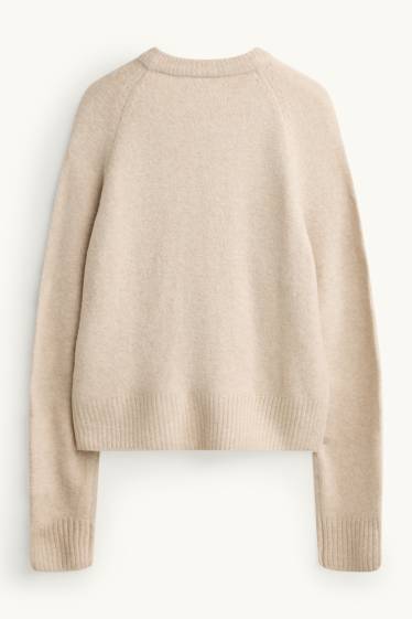 Damen - Strickjacke - hellbeige