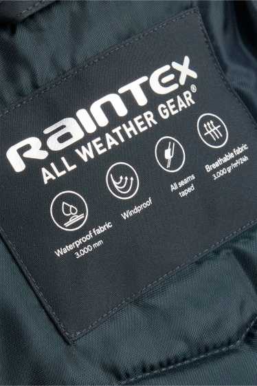 Enfants garçons - Manteau de pluie à capuche - rembourré - imperméable - vert foncé / bleu foncé