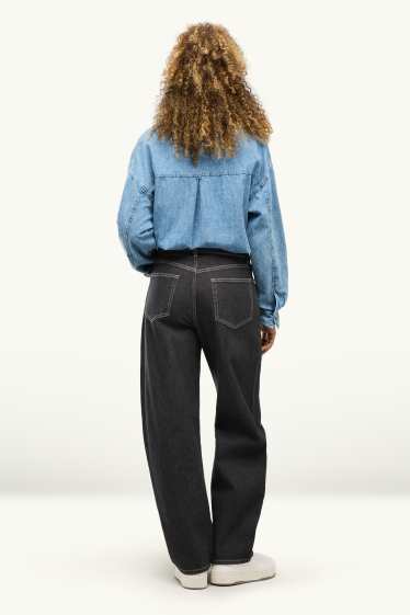 Dámské - Barrel jeans - mid waist - džíny - tmavošedé
