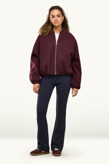 Femei - Pantaloni de trening din tricot fin - albastru închis