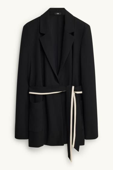 Donna - Blazer lungo - relaxed fit - nero / bianco