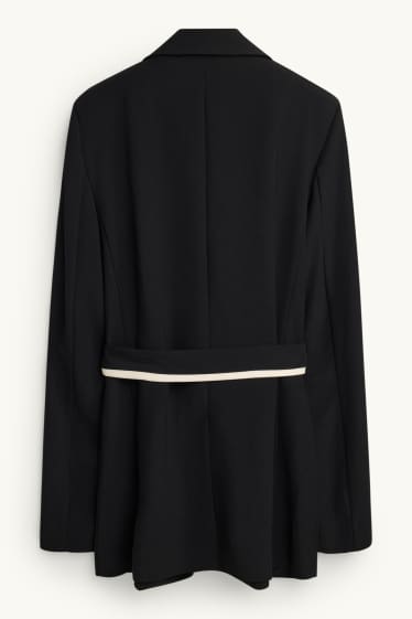 Donna - Blazer lungo - relaxed fit - nero / bianco
