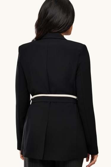 Donna - Blazer lungo - relaxed fit - nero / bianco