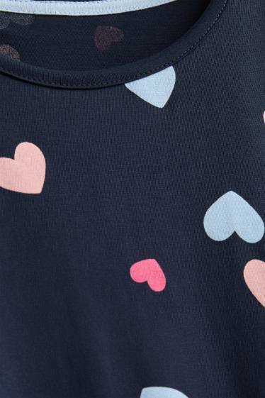 Dames - Nachthemd - met patroon - roze / donkerblauw