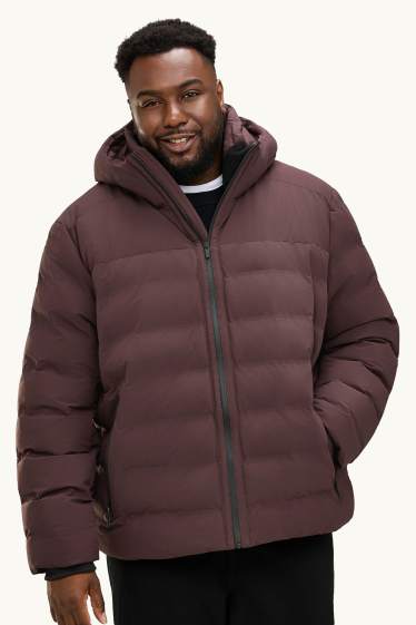 Herren - Funktions-Steppjacke mit Kapuze - gefüttert - braun