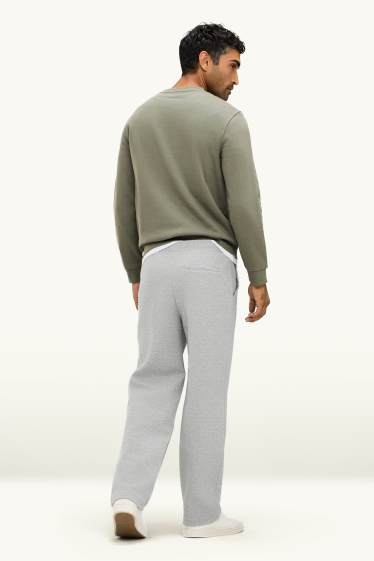 Bărbați - Pantaloni de trening - structurați - gri deschis melanj