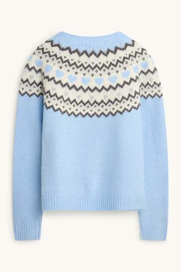Bambine - Maglione - effetto brillante - azzurro