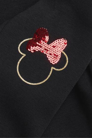 Enfants filles - Minnie Mouse - leggings chauds - effet brillant - noir