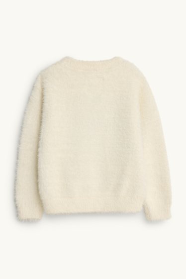 Kinder Mädchen - Die Eiskönigin - Pullover - Glanz-Effekt - cremefarben