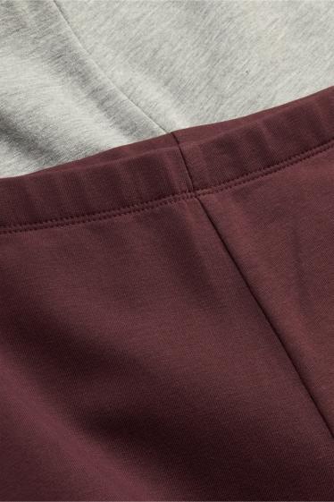Kinderen: meisjes - Set van 2 - flared legging - licht grijs-mix