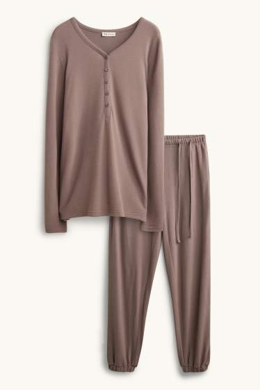 Dames - Zwangerschapspyjama - taupe