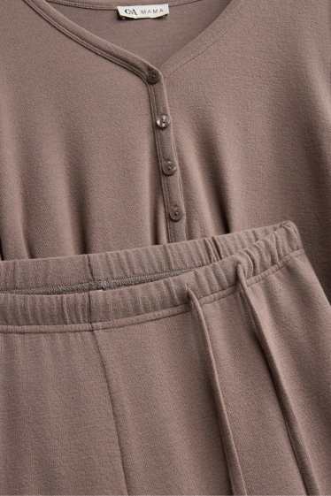 Dames - Zwangerschapspyjama - taupe