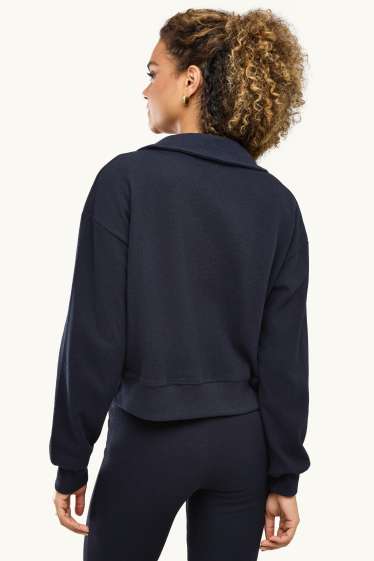 Dames - Trui met V-hals - donkerblauw