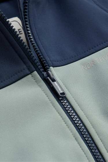 Bambini - Giacca soft shell con cappuccio - impermeabile - blu / blu scuro