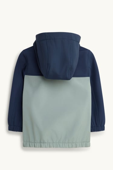Bambini - Giacca soft shell con cappuccio - impermeabile - blu / blu scuro