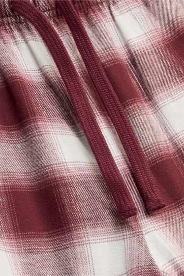 Bărbați - Pantaloni de pijama din flanel - în carouri   - bordo / alb