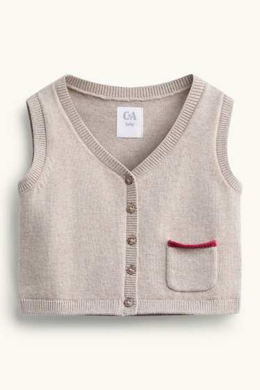 Baby Jungen - Rentier - Weihnachts-Erstlingsoutfit - 3 teilig - weiss / beige