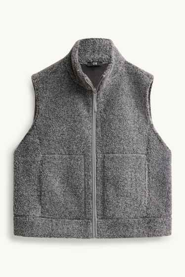 Femei - Veste de fleece - gri melanj