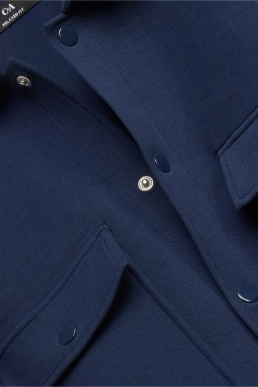 Hommes - Chemise - relaxed fit - col kent - bleu foncé