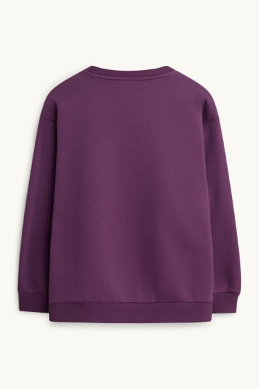 Kinderen: meisjes - CapyFun - sweatshirt - glanseffect - paars