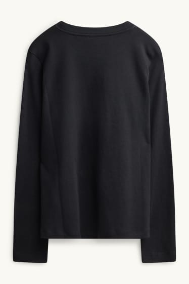 Damen - Langarmshirt - Regular Fit - schwarz / weiss