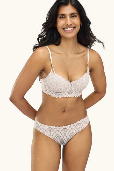 Dames - BH met beugels - DEMI - voorgevormd - taupe