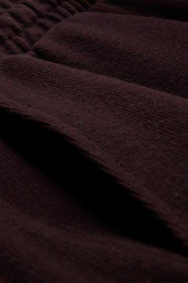 Femmes - Pantalon de jogging en maille - marron foncé