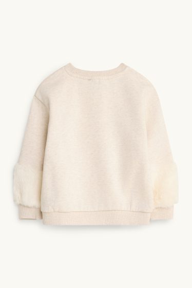Enfants filles - Souris - sweat - effet brillant - rose / beige