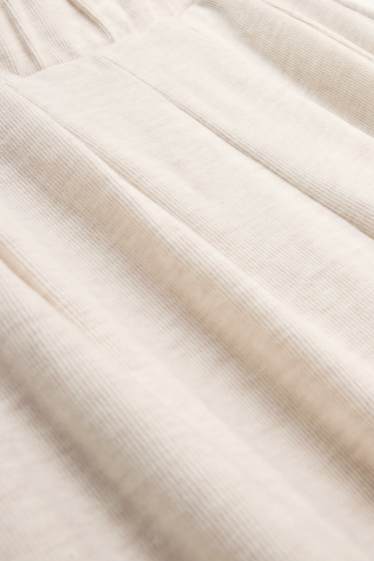 Femmes - Pantalon de jogging - finition côtelée - crème