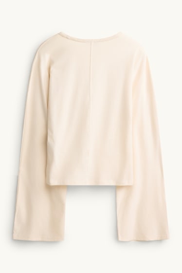 Dona - Samarreta de màniga llarga - slim fit - blanc trencat