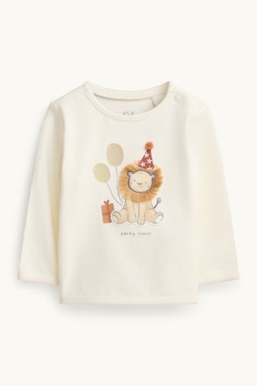Unisex - Löwe - Baby-Sweatshirt - weiss