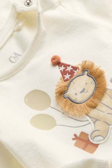 Unisex - Löwe - Baby-Sweatshirt - weiss