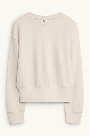 Women - Jumper - ribbed - light beige