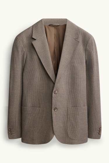 Home - Americana combinable - regular fit - de quadres - gris marronós