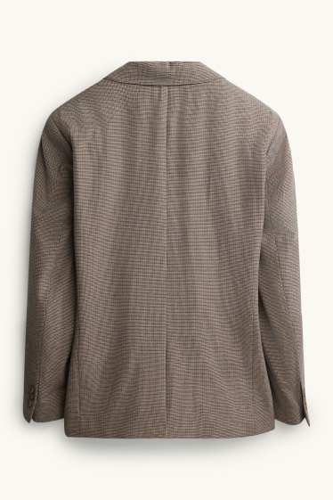 Home - Americana combinable - regular fit - de quadres - gris marronós