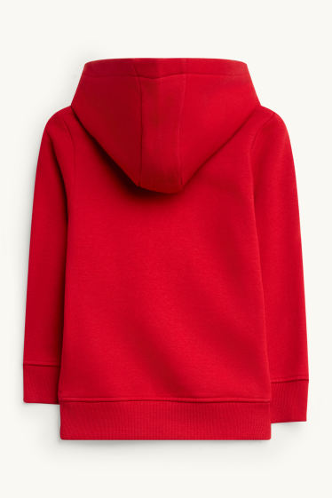 Kinder Jungen - Rentier - Weihnachts-Hoodie - Glanz-Effekt - rot