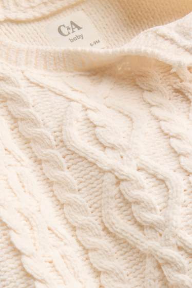 Bebeluși - fete - Pulover bebeluși - cu torsade - alb-crem