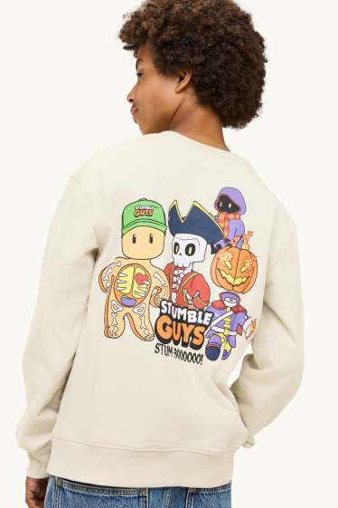 Enfants garçons - Halloween - Stumble Guys - sweat - blanc crème