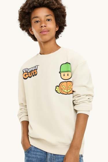 Enfants garçons - Halloween - Stumble Guys - sweat - blanc crème