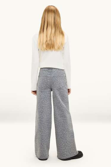 Nena - Wide Leg Jeggings - estampats - gris